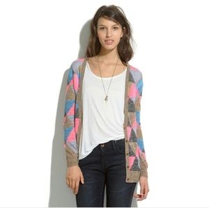 Madewell Fairweather Triangle Cardigan Harlequin